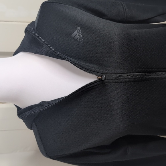 Adidas Small Black Climawarm Zip Up Hoodie Sweatshirt - Picture 2 of 10